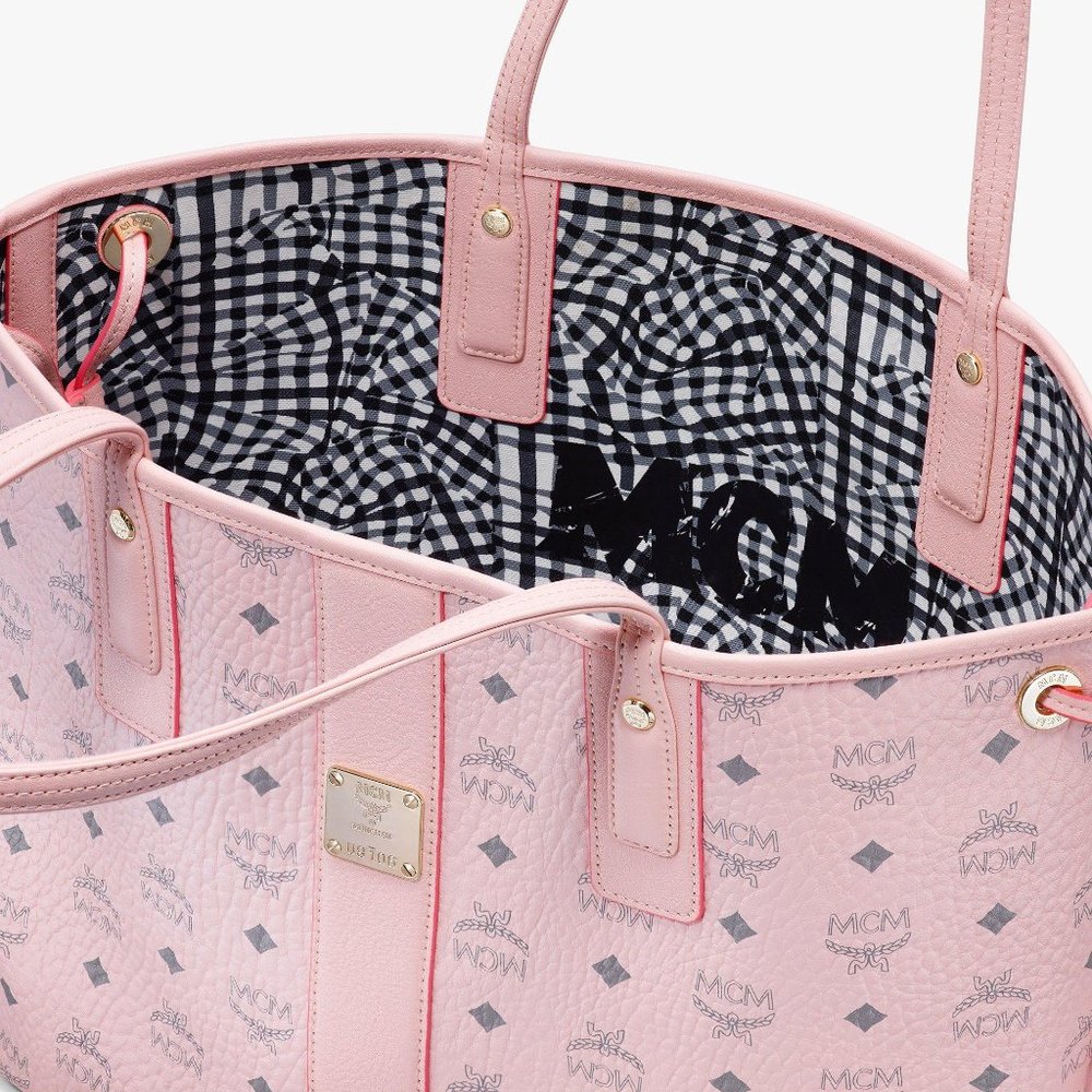 NWT MCM VICETOS POWDER PINK MEDIUM TOTE REVERSIBLE - Picture 2 of 8